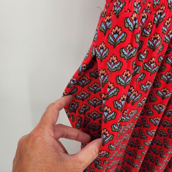 Boden Radish Geo Jersey Midi Dress Elastic Waist Short Sleeve Size 16P Petite - Picture 8 of 9